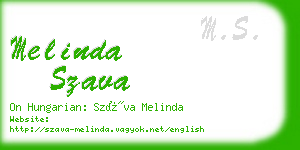 melinda szava business card